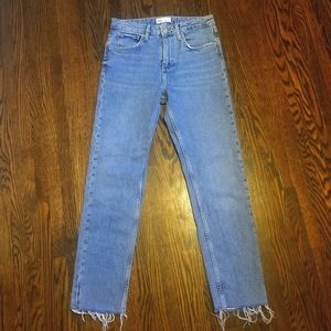 high rise straight leg jeans